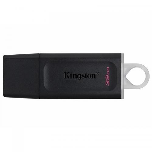 金士顿DTX黑色优盘32GB USB3.2 Gen 1 时尚设计 轻巧便携 白色挂钩个