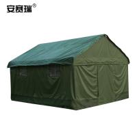 安赛瑞 救灾帐篷 三层加厚帆布 大型工地施工帐篷保暖防雨雪 工程救灾户外军绿棉帐篷