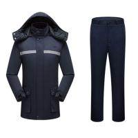 海慕洋 HMY8881309 冬季棉质工作服棉内胆可脱套长款防寒服 藏蓝色 155-185