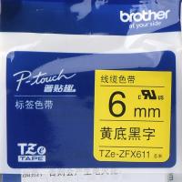 兄弟TZE－ZFX611原装色带黄底黑字6mm卷