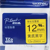 兄弟TZE-ZS631原装色带黄底黑字12mm卷