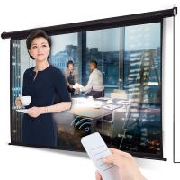 得力 50443 电动遥控投影幕 120英寸 16:10 黑色