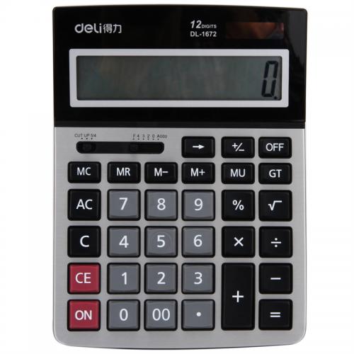 【办公】得力 1672A 桌面计算器 211ｘ154ｘ41mm