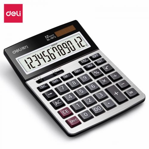 【办公】得力 1671A 桌面型计算器 185ｘ135ｘ39mm