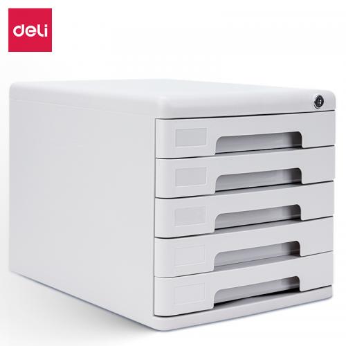 得力 9778 五层带锁文件柜 361ｘ271ｘ260mm 灰色