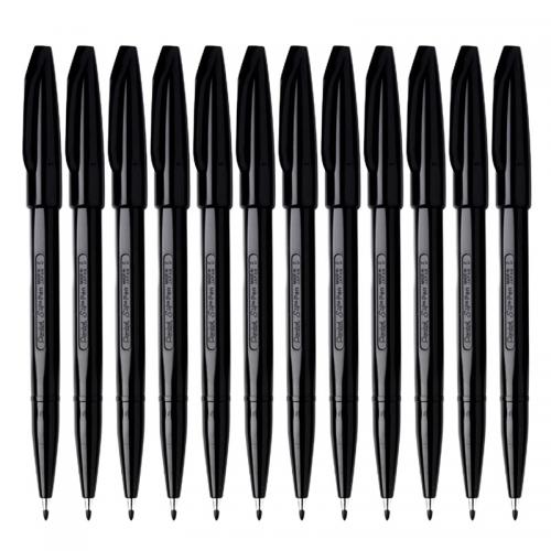 派通 Pentel 拔帽签字笔 S520 2.0mm 黑色 12支/盒