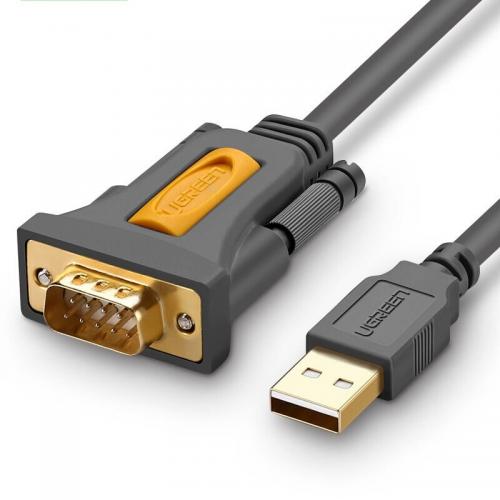 绿联 UGREEN USB转RS232串口线 20222 2米  USB转DB9转接线 支持标签打印机等串口设备