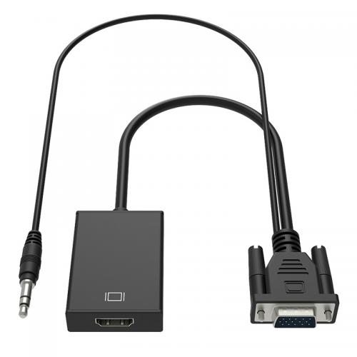 酷比客 LCAVVHAB0.2 VGA转HDMI+音频线+供电线 公-公 黑色