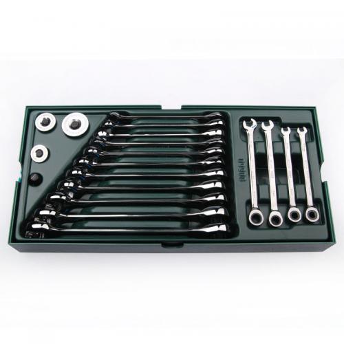 世达 09908 工具托组套-19件全抛光两用快扳