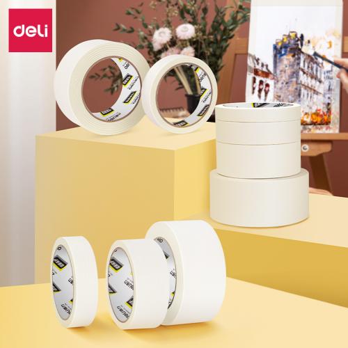 得力 30669 美纹纸胶带 15mm*20Y*145um 白色 10卷/筒