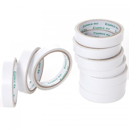 齐心 MJ1810-10 双面棉纸胶带 18mm*10y 白色 10卷/筒，40卷/箱