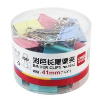 得力 8552 彩色长尾票夹 41mm 24只/筒  混色