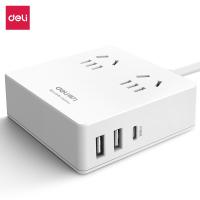 得力336501.5插座2组+3U1.5米PET盒装白