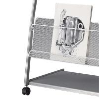 得力 9303 七层铝合金夹条报纸架报刊架 杂志展示架 63.5*36*108cm