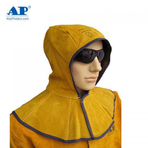 友盟 AP-3000Y金黄色牛皮全护式焊帽 39CM高 周长50CM