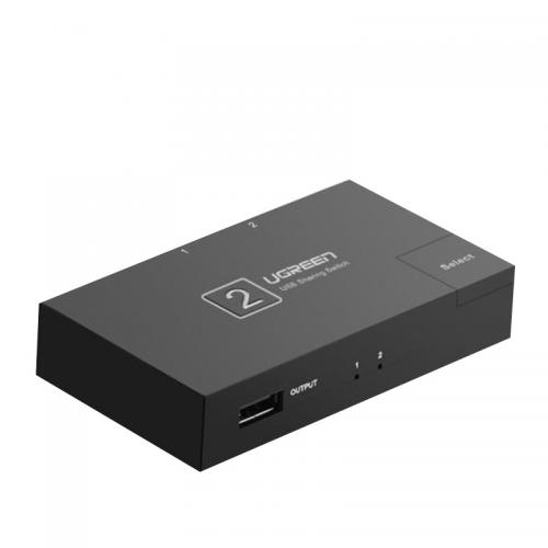 绿联 30345 USB打印机共享器二进一出分屏器   黑色