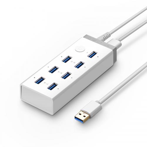 绿联 30303 高速拓展7口HUB集线器30303 USB3.0分线器一拖七 带5V/2A电源适配器