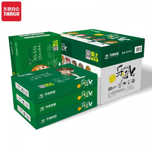 天章 天章韵 复印纸 A4 80g 500张/包,5包/箱  白