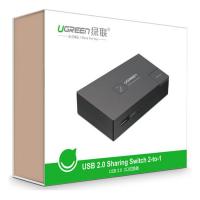 绿联 30345 USB打印机共享器二进一出分屏器   黑色