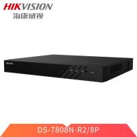海康威视 DS-7808N-R2/8P标配 R系列高性能2盘位PoE 录像机 带6T硬盘 黑色