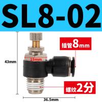 千鉴思 气动快速节流阀 SL8-02 10个/盒 黑色 单位：盒