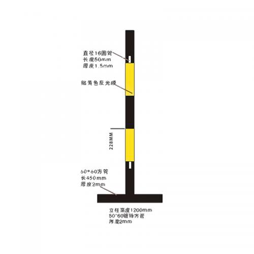 峰盟 镀锌方管立柱 H=1200mm 不含围栏 单位: 千克