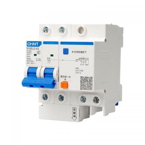 正泰 漏电保护断路器 NXBLE-63 C20 30mA 2P/220VAC 单位:件