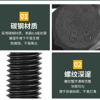 千鉴思 8.8级碳钢发黑六角螺栓平垫螺母套装（1螺栓+1螺母+2平垫） M12*65 100组/包