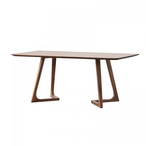 盛誉尚华 胡桃木色V腿餐桌180*80*75+4张舒美特椅 橡胶木材质 单位：套