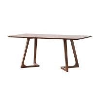 盛誉尚华 胡桃木色V腿餐桌180*80*75+4张舒美特椅 橡胶木材质 单位：套