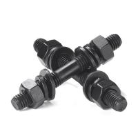 欧格亿 8.8级双头螺栓 M30*300 1螺杆+2螺母+2平垫+2弹垫 GB901 45# 氧化发黑 单位：套