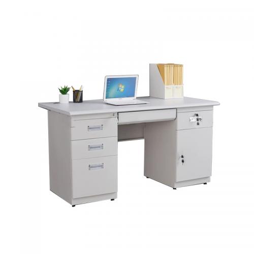 盛誉尚华 办公桌 高750*宽1600*深700mm 冷轧钢+防火板 灰白色 单位：张